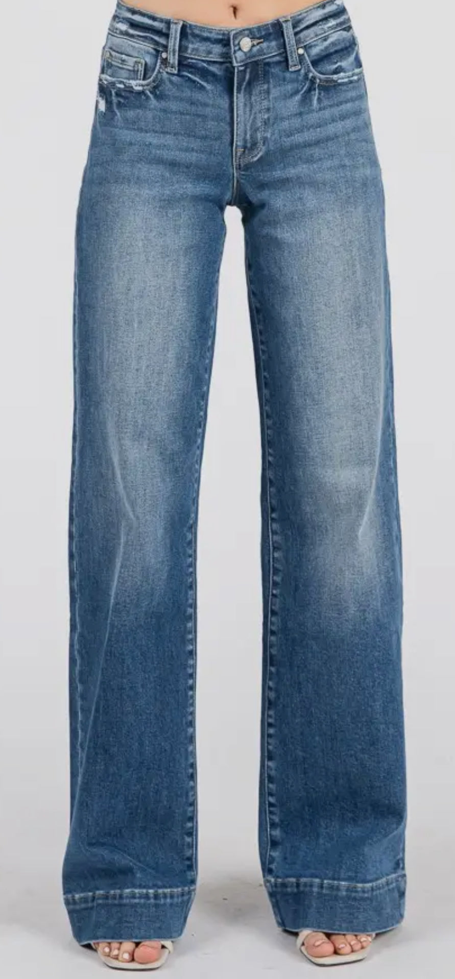 PETRA 153 ~ Mid Rise Stretch Trouser
Wide Leg Jeans