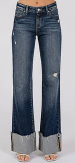 Load image into Gallery viewer, PETRA 153 ~ Mid Rise Comfort Relaxed Flare w/ Cuff
