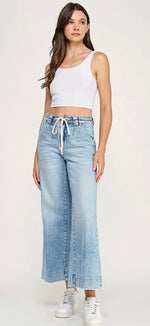 Load image into Gallery viewer, Petra153 ~ Soft Touch High Rise Comfort Trouser Wide Leg Jean
