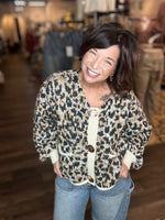 Load image into Gallery viewer, Kori America Leopard Cardigan with Gold Buttons
