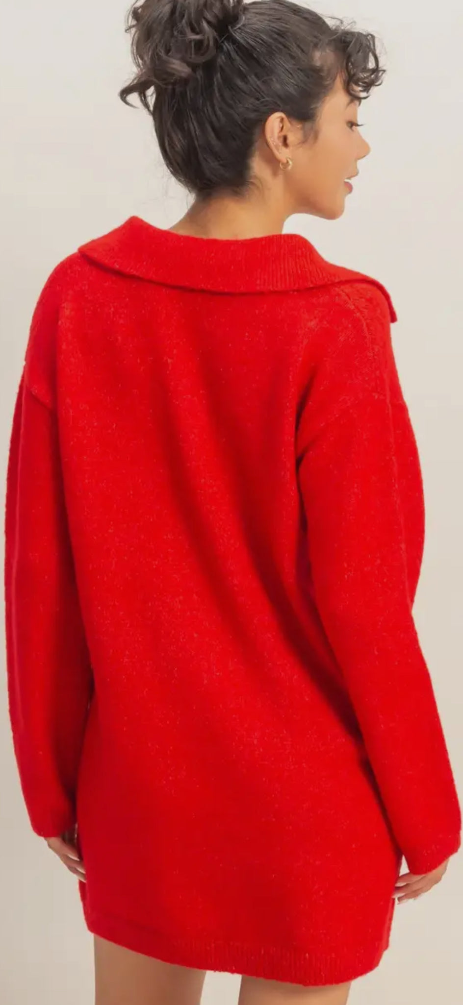 DOUBLE ZERO ~ Sophisticated Polo Long Sleeve Sweater Dress
