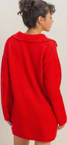 DOUBLE ZERO ~ Sophisticated Polo Long Sleeve Sweater Dress