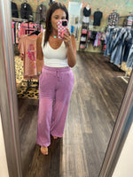 Load image into Gallery viewer, Vintage Plum Wide Leg Sweat Pants
