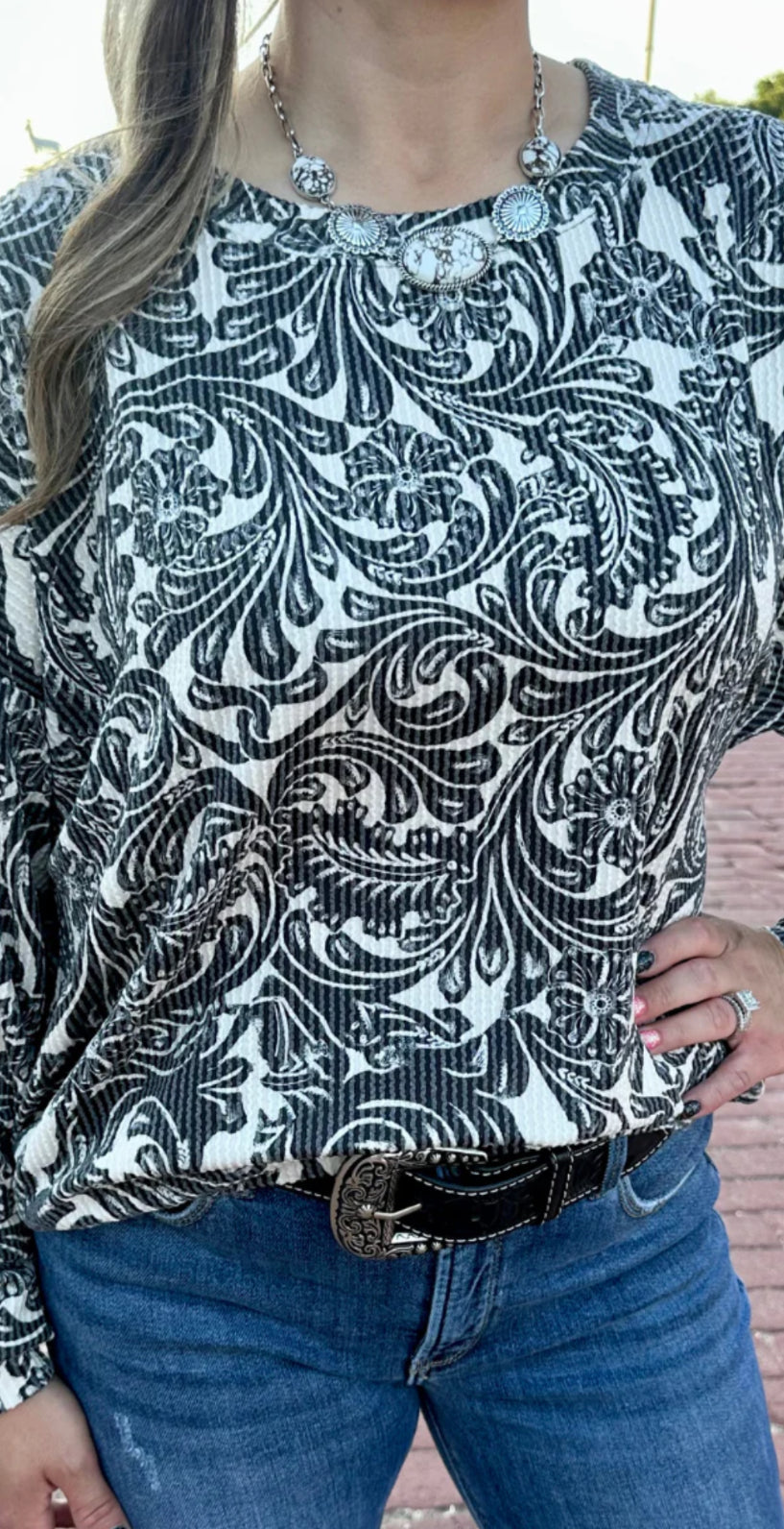 STERLING KREEK TOOLED IN LOVE RIBBED TOP