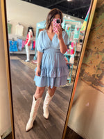 Load image into Gallery viewer, Washed Denim Ruffled Dress
