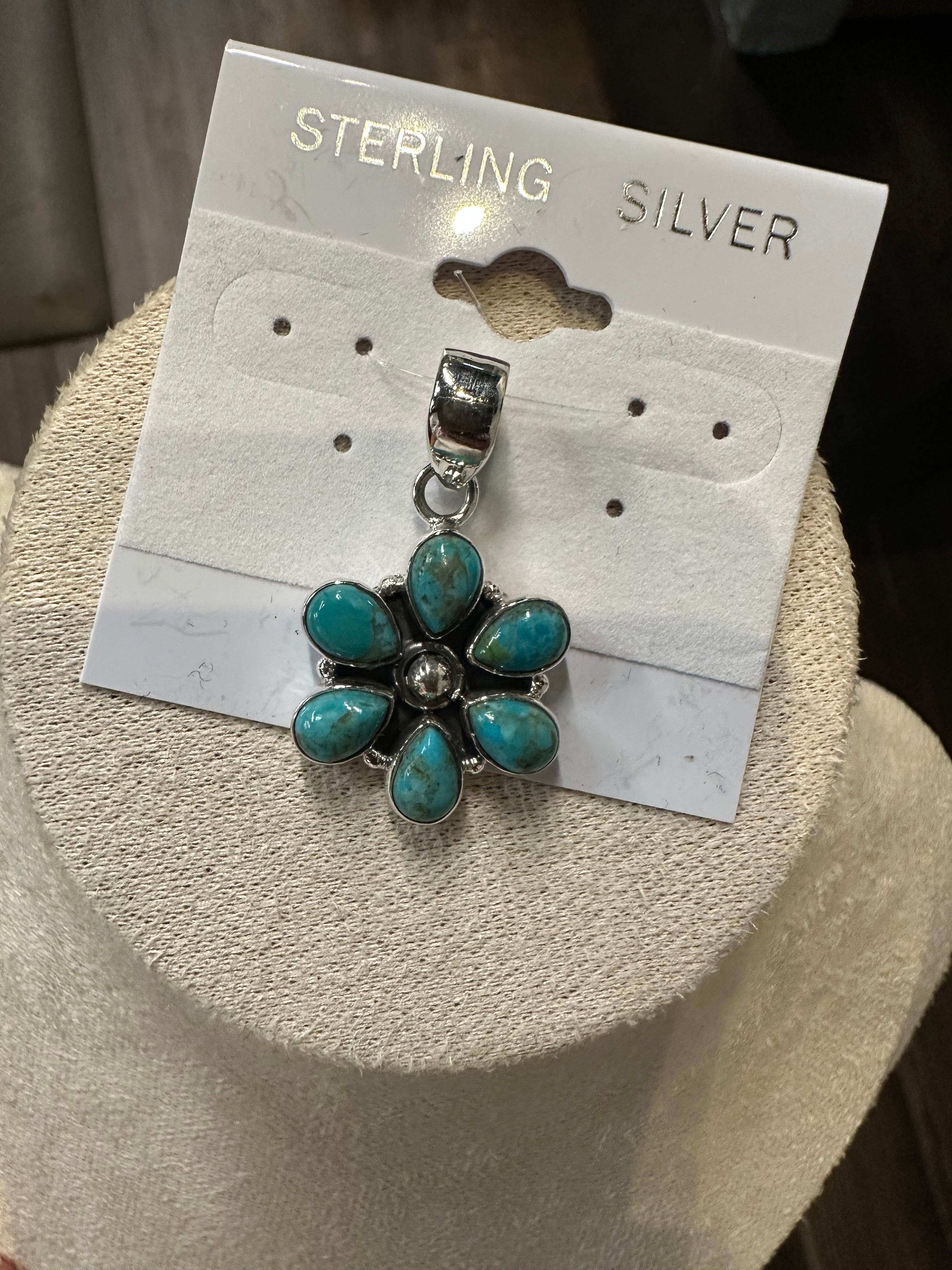 Sterling Silver Flower Drop