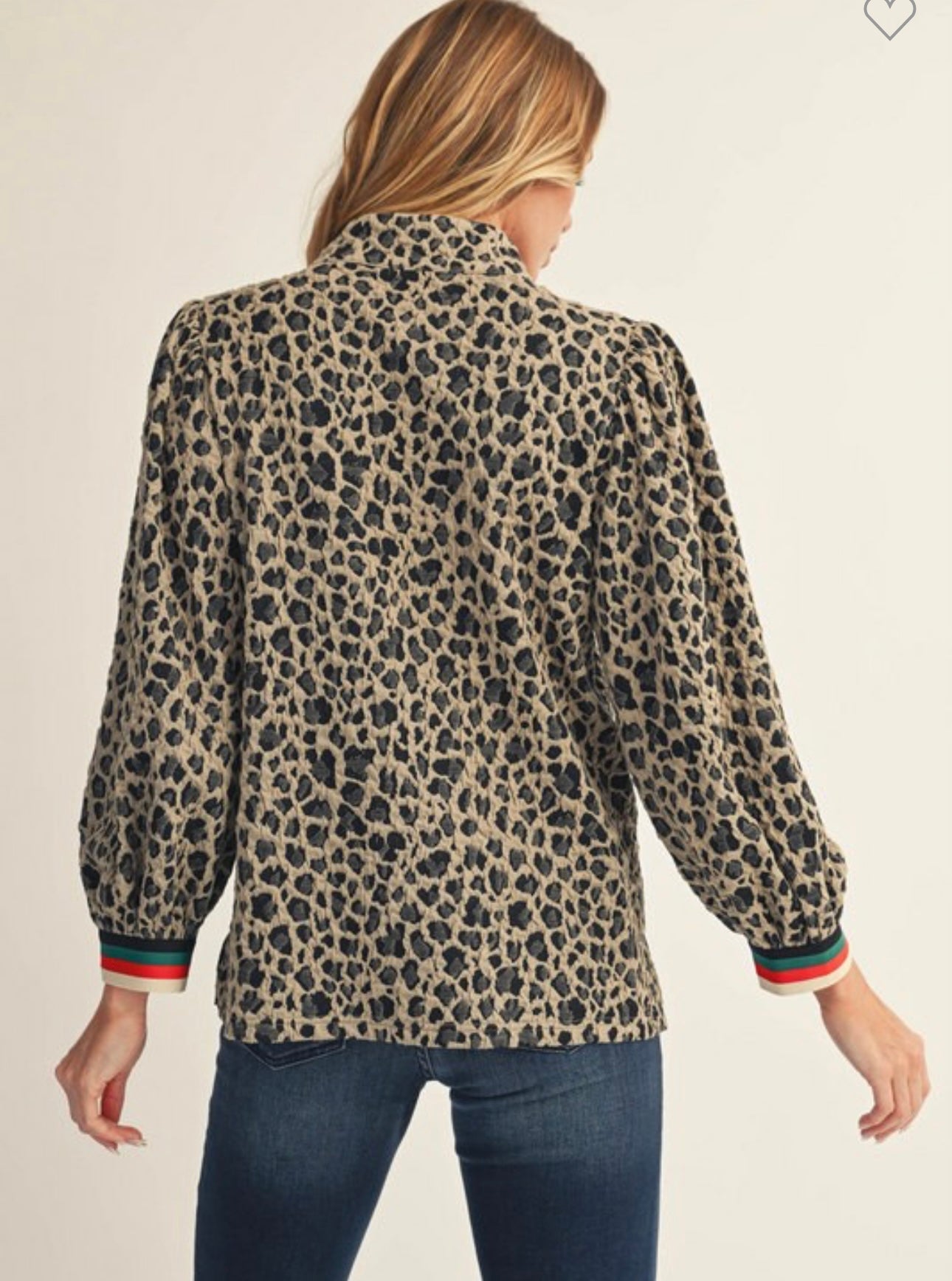 Jodifl Leopard W/Green Red Stripe Detail