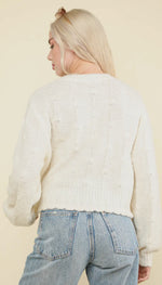 Load image into Gallery viewer, Very J Floral Button Crop Length Knit
Sweater Cardigan
