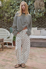 Load image into Gallery viewer, Classic Black &amp; White Polka Dot Denim

