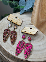 Load image into Gallery viewer, Pink Panache Beaded Ear Ring
