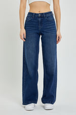 Load image into Gallery viewer, Cello Mid Rise Wide Leg Dark Denim (Stretch)
