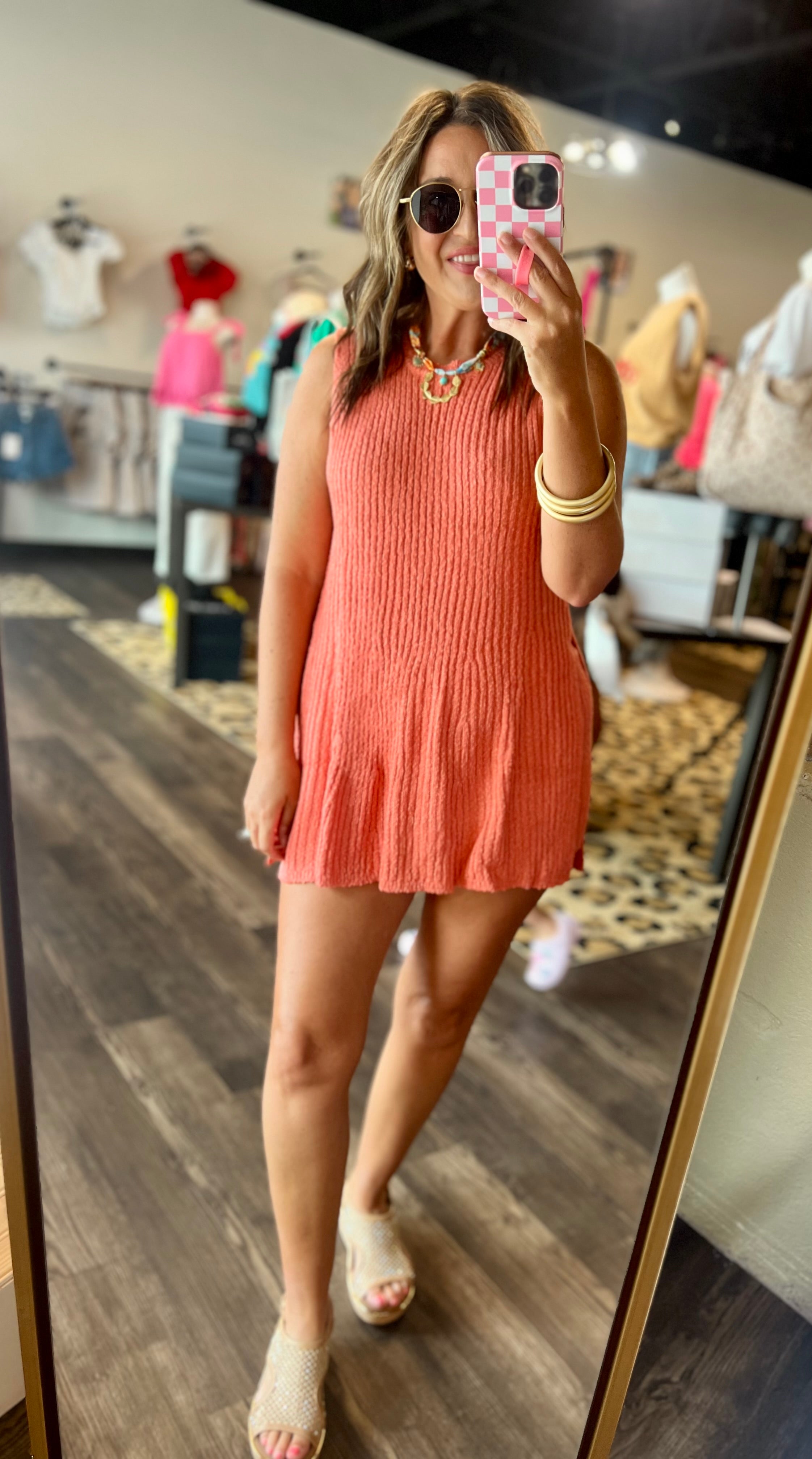 Coral Knit Sweater Set