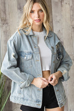 Load image into Gallery viewer, Destroyed Denim Jacket
