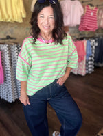 Load image into Gallery viewer, Sewn and Seen ~ Striped Oversized Knit Top
