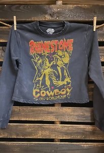 Rhinestone Cowboy 1982 World Tour Cropped Sweatshirt