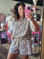 Load image into Gallery viewer, Bibi Leopard Short With Pockets &amp; Lace Detail
