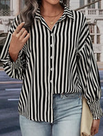 Load image into Gallery viewer, Long-Sleeved Commuter Striped Shirt
