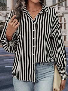 Long-Sleeved Commuter Striped Shirt