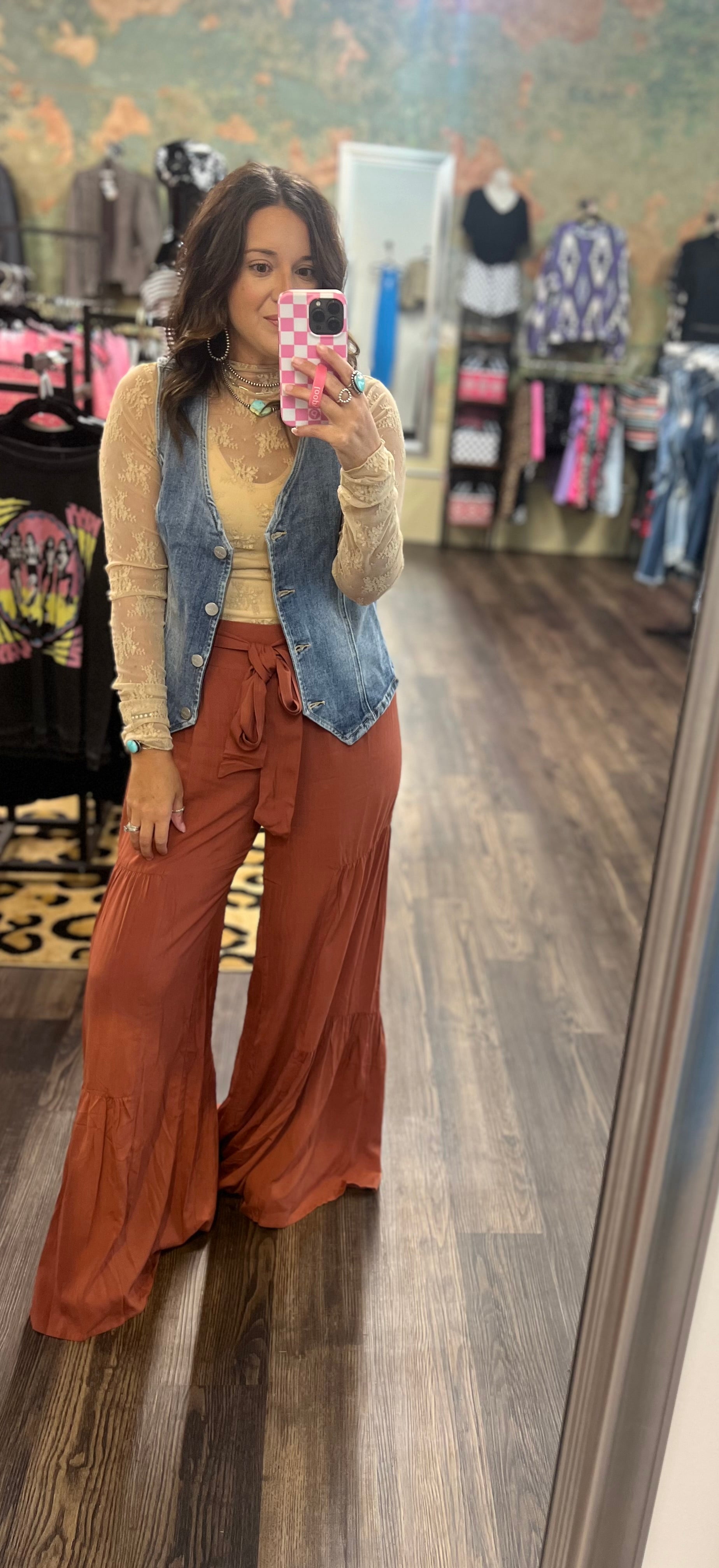 Tiered Wide Leg Pants