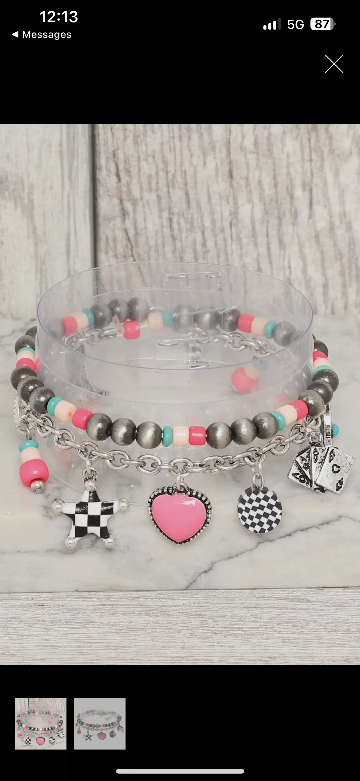 Western Layered Charm Stretch Bracelet