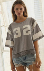 Load image into Gallery viewer, Oddi Washed Vintage Lace Hem Top
