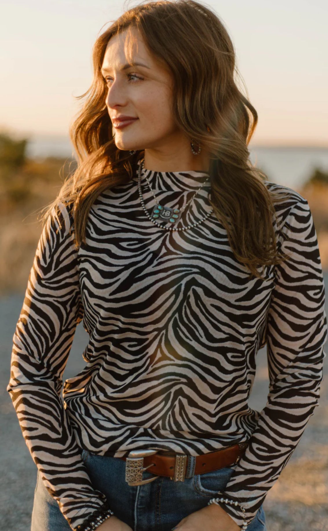 STERLING KREEK ~COWGIRL SAFARI MESH TOP