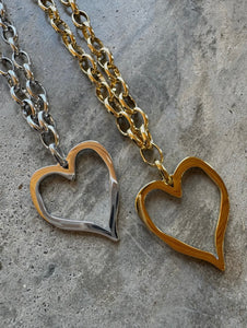Heart Necklace Silver or Gold