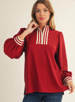 Load image into Gallery viewer, Burgundy Color Rib Band Top
