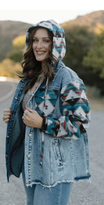 Load image into Gallery viewer, STERLING KREEK~ SOUTHERN ROOTS DENIM SHACKET
