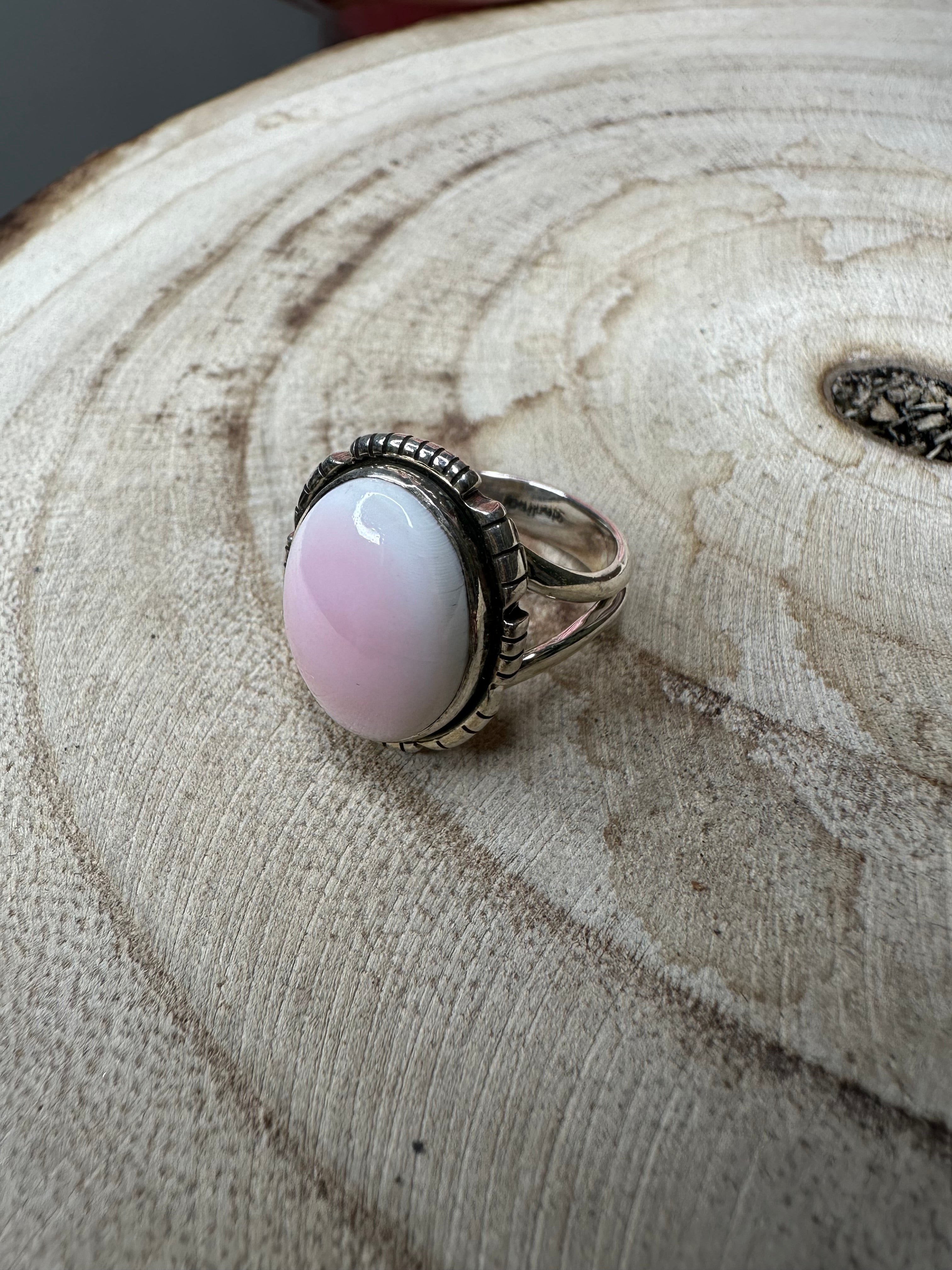 Sterling  Silver Pink Conch Ring