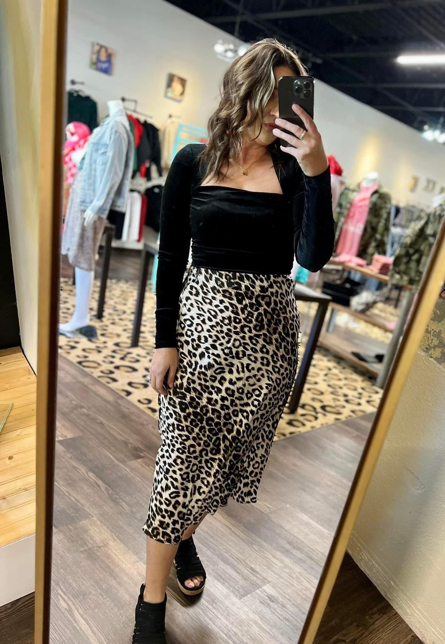 Mocha Leopard Skirt