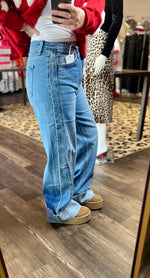 Load image into Gallery viewer, Vervet Wide Leg Cuffed Denim
