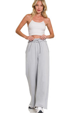 Load image into Gallery viewer, FLEECE EXPOSED SEAM WIDE LEG SWEATPANTS
