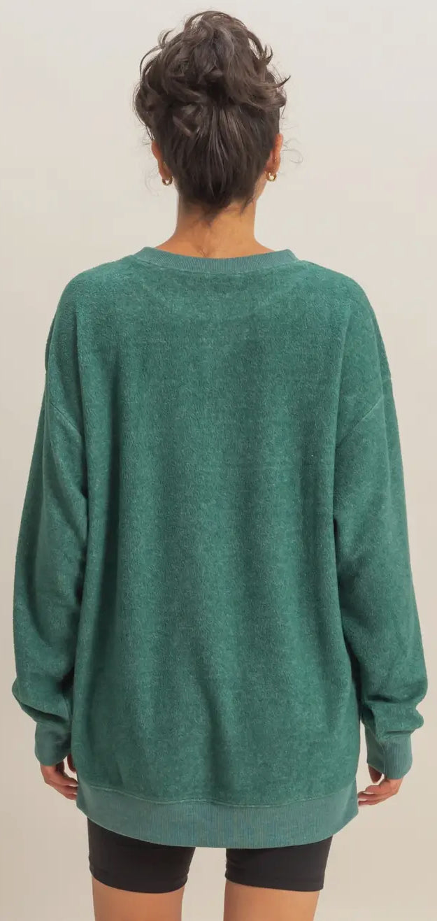 Double Zero~ Oversized Crewneck Casual Sweatshirt