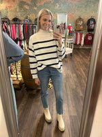 Load image into Gallery viewer, Hyfve Cream/Black Stripe Sweater
