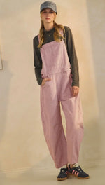 Load image into Gallery viewer, Oddi Pinstriped Barrel-Leg Overalls
