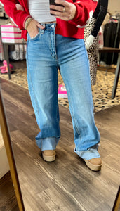 Vervet Wide Leg Cuffed Denim