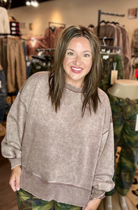 Acid Wash Fleece Pull Over