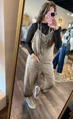 Load image into Gallery viewer, Brown Acid Washed Jumpsuit
