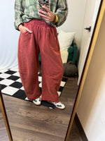 Load image into Gallery viewer, Mineral Washed Pull On Barrel Leg Pants
