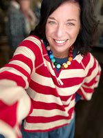 Load image into Gallery viewer, Red White Striped Pullover
