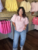 Load image into Gallery viewer, Floral Pattern Textured Blouse
