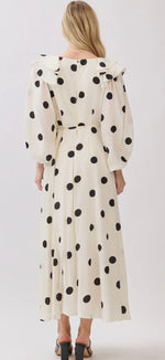 Load image into Gallery viewer, Peace Love Line ~ Polka Dot Printed Midi Dress
