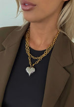 Load image into Gallery viewer, Two Tone Heart Necklace
