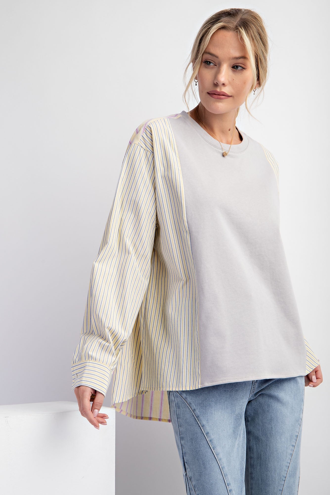 Stone Yellow Striped Top