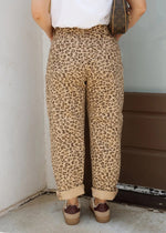 Load image into Gallery viewer, Risen Taupe Leopard Barrel Denim
