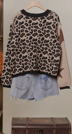 Load image into Gallery viewer, MELLO~ Leopard Star Pattern Round Neck Sweater
