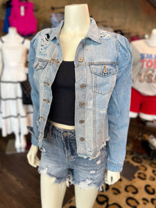 Princess Sleeve Kancan Denim Jacket