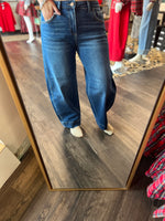 Load image into Gallery viewer, Risen Mid Rise Dark Barrel Jean
