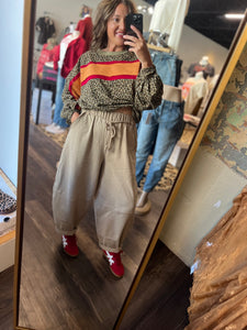 Taupe Barrel Pant